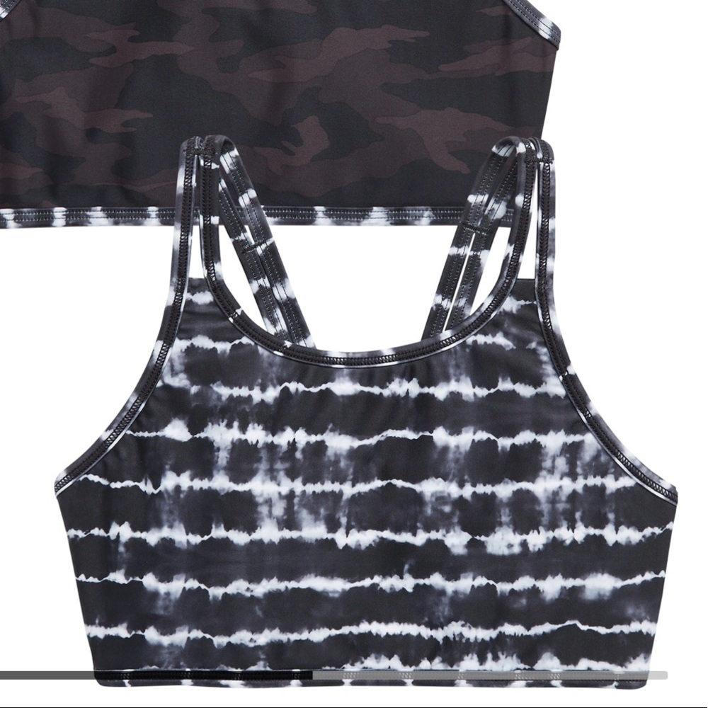 NWT - Athleta Girl Reversible Camo Tie Dye Bikini Top